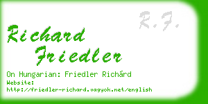 richard friedler business card